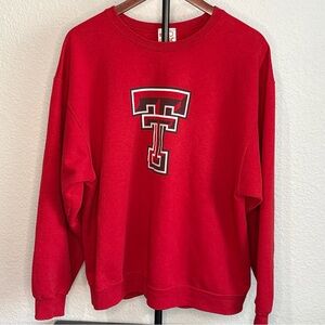 Vintage Texas Tech Red Raiders Sweatshirt Mens Size XL Red Oak Crew Neck